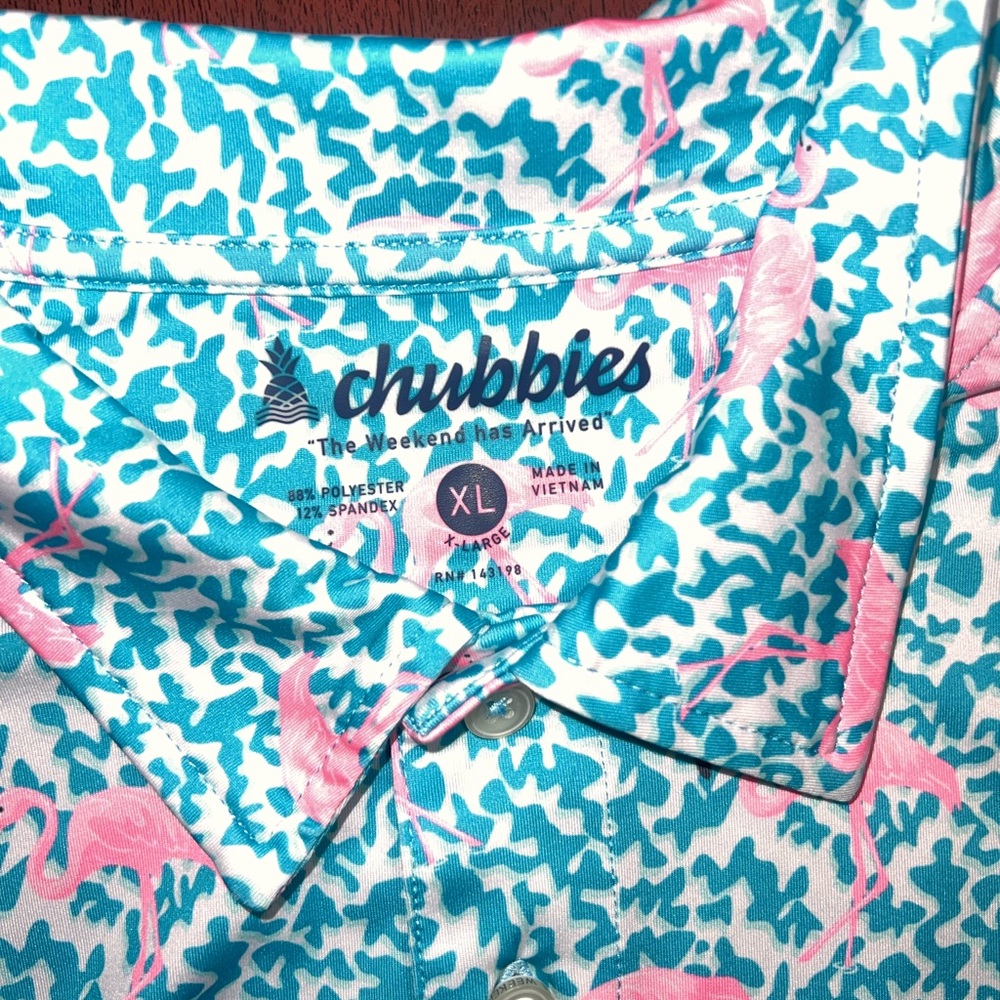 Chubbies Flamingo Patterned Polo Shirt - Picture 2 of 3